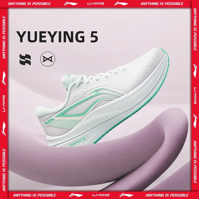 Li-Ning Women's YUEYING 5 Optimized Cushion Running Shoes with Wide Toe Box TEMPO BOUNSE Reflective LiNing Sneaker ARHW004