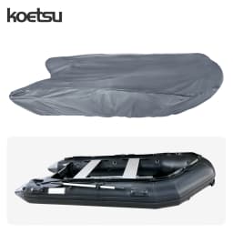KOETSU 420D Marine Grade Anti-Fade and Tear-Resistant Rubber Boat Cover Sunshade Inflatable Boat Cover Silver Boat Cover
