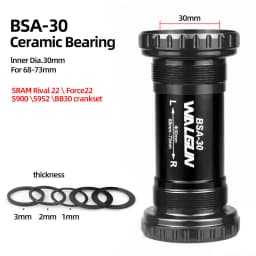 Bicycle Bottom Bracket BSA Thread Kit Fit 68 73mm Frame 22 24 29 30mm Axis Ceramic Bearing Bike BB for Shimano SRAM GXP Crankset