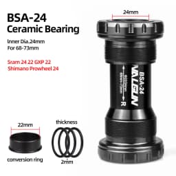 Bicycle Bottom Bracket BSA Thread Kit Fit 68 73mm Frame 22 24 29 30mm Axis Ceramic Bearing Bike BB for Shimano SRAM GXP Crankset