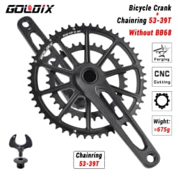 GOLDIX CNC ROAD Cranks Arms Bicycle Crankset BSA BB92 Gravel ROAD Crank 170/175mm Chainring Crown 50-34T for Carbon Fiber Frame