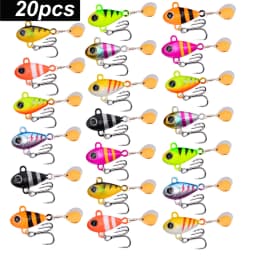 20pcs Metal VIB Fishing Lure Spinnerbait 6g 10g 14g 17g 20g 25g Crankbaits VIB Blade Bait 3D Eyes With Treble Hooks