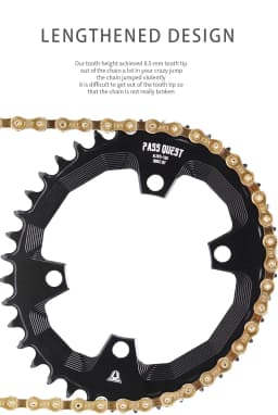 PASS QUEST 96BCD OVAL Road Bike Narrow Wide Chainring 30-42T Chain Wheel Black Bicycle Accessories