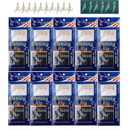100/200Packs Saltwater Fishing lure live bait rigs Luminous Beads String hook Real Fish Skin Mackerel Small fish Sea fishing rig