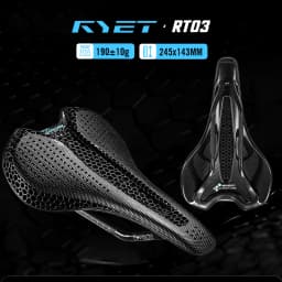 RYET Ultralight Carbon 3D Printed Saddle 190g 7*9 Bike Seating For Men Women Triathlon Road MTB Mountain Gravel Cycling Parts