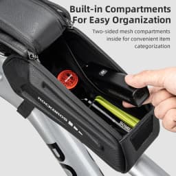 ROCKBROS Bicycle Top Tube Bag Hard Shell Anti-collision Cycling Front Tube Bag Convenient Waterproof Frame MTB Bag Reflective