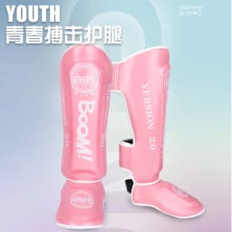 1 Pair High-Quality PU Leather Boxing Shin Guards Ankle Protector MMA Muay Thai Training Leg Warmers Light Kicking Shin Pads
