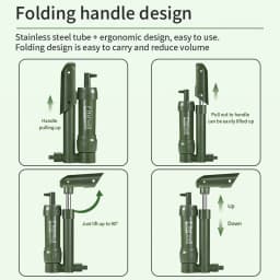 Filterwell Mini Hand Pump Camping Water Filter Straw Portable Clearner Outdoor Survival Filters for Camper Emergency Drinking