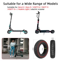 2Pcs 8 1/2x2(50-134) Off-road Solid Tire 8.5x2 Thickened Anti-puncture Tyre For VSETT 8 9 & 9+/ZERO 8 9/Inokim Light 2 Scooter