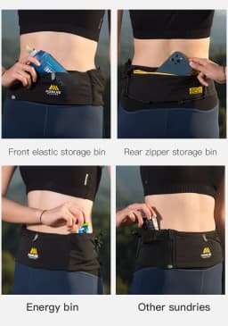 AONIJIE W8122 Multifunctional Outdoor Sports Zipper Running Waist Pack Lightweight Travel Fanny Suitable for Pocket Key Wallet