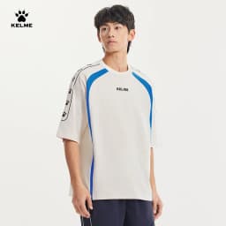 KELME Soccer Retro Culture Shirt Men's Trendy Fashion Short Sleeve Sports Casual Top