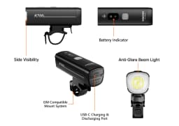 Ravemen LED Bike Front Light Bicycle Headlight Rechargeable K700+AUB01 Mount Auto On-off Smart Daytime Riding Mode Waterproof