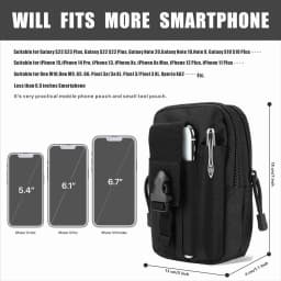 MuqiNush Tactical Phone Bag Universal EDC Waist Bag Equipment Small Tools Pocket for Outdoor Men's and Phone Leather Cases