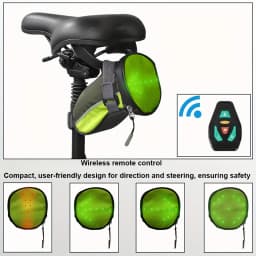 Bicycle Bike E Scooter Turn Signal Light Tail Bag with Brake Sync Night Riding Safety Saddle Bag Wireless Remote Control