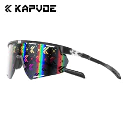 Kapvoe Lightweight Photochromic Sunglasses Real Carbon Fiber Cycling Glasses for Men UV400 MTB Bike Bicycle Sports Eyewear