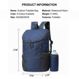 20L Foldable Ultralight Backpack Durable Unisex Travel Hiking Outdoor Bag Portable Waterproof Cycling Camping Bag for Man