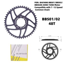 GUSTAVO Electric Bike Chain Wheel Chainring Blade for BAFANG BBS01 BBS02 Mid Drive Motor Sprocket 36/38/40/42/44/46/48/52T