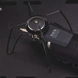 WELLHIKE Portable Folding Black Spider Gas Stove Camping Card Stove Outdoor Kitchenware for Picnic Barbecue Backpacking Cooking