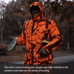Hunting Jacket Tactical Clothes Hooded Coat Orange Camouflage Windproof Insulation Hunting Clothes Outdoor Hunting Coats Jackets