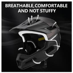 MTB Full Face Bicycle Helmet with Removable Chin Adults Mountain Bike Helmets for Men Women PC+EPS Protection XC Off-road Caps