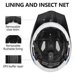 MTB Full Face Bicycle Helmet with Removable Chin Adults Mountain Bike Helmets for Men Women PC+EPS Protection XC Off-road Caps