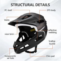 MTB Full Face Bicycle Helmet with Removable Chin Adults Mountain Bike Helmets for Men Women PC+EPS Protection XC Off-road Caps