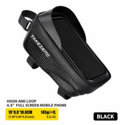 TAKEZERO A2X Large-capacity Road and Mountain Bike Touchscreen Phone Hard-shell Bag, Cycling Storage Quick-release Top Tube Bag