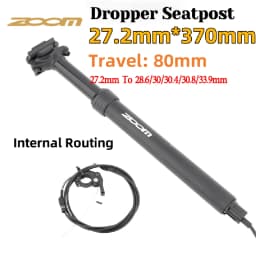ZOOM Bicycle Dropper Seatpost 27.2-33.9MM Internal Routing 80mm Travel For MTB Gravel/Road Bikes Winter Cycling Accessories