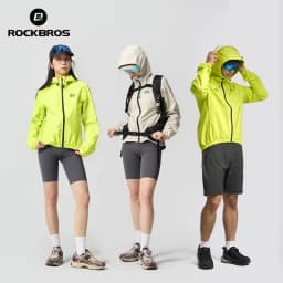 ROCKBROS Cycling Raincoat Hooded Jacket Waterproof Breathable Leisure Coat Trekking Men Women Outdoor Sports Clothing Raincoat
