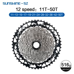 Sunshine 9/10/11/12S 11T-40/42/44/45/46/48/50/52T Hollow Ultralight Mountain Bike Cassette for M4100/5100/6100 HG MTB Flywheel