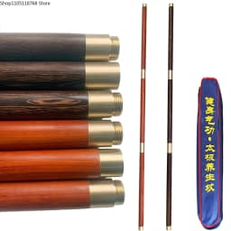 Martial Arts Wood Stick Kung Fu Training Stick Wu Shu Equipment Rose Wood Chicken Wing Wood Copper Cap 3 Part Combination