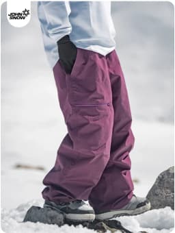 John Snow 2025 Unisex Ski Pants Waterproof Windproof Thermal Snowboard Trousers Loose Fit Winter Sports Overpants for Men Women