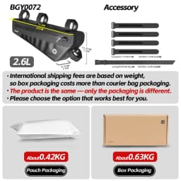 Rhinowalk Bike Frame Bag 1.7/2.6L IPX4 Waterproof Triangle Tube Bag Anti-slip Paint-safe For Mtb&Road Bike Cycling Bikepacking