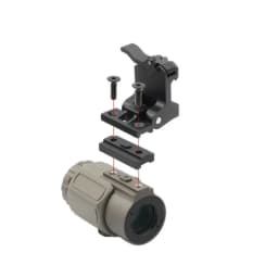 Evolution Gear Magnifier Mount Switch to Side STS Mount for G33 G43 G45 Magnifier, 7mm Riser Mount