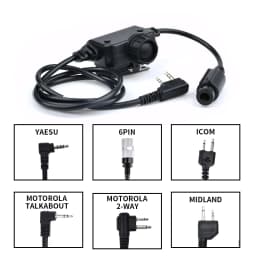 Tactical NEW RAC PTT Military Version WADSN Headset COMTA WST TAC-SKY Earphone Hunting Headphone Baofeng Kenwood 7.0mm Plug PTT