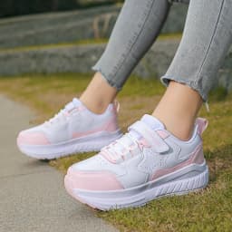 Kids Roller Skate Shoes Fashion Casual Sports Children 4-Wheels Sneakers for Boys and Girls Gift Nice Footwear