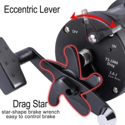 Sougayilang Trolling Reel Level Wind Graphite Body Fishing Reel, Durable Stainless-Steel, Large Line Capacity for Saltwater