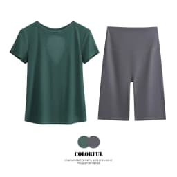 DRUR Gym Tops Women Lightweight Sweatshirt Summer Short Sleeve Quick Dry Fitness Running Tshirt Back Cross Hollow Yoga Wear New