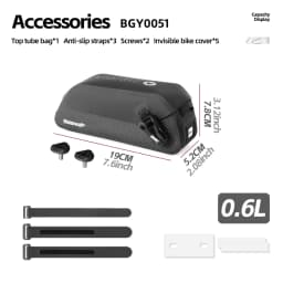 Rhinowalk Bike Top Tube Bag Magnetic Flip for MTB Road Gravel Bicycle Accessories,waterproof Bike Bag