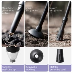 BISINNA 2pcs Trekking Poles Carbon Fiber Walking Sticks Ultra-light Telescopic Outdoor Hiking Climbing Cane