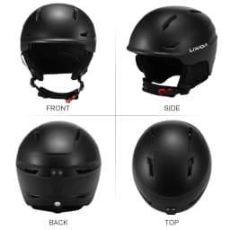 Lixada Snowboard Helmet with Detachable Earmuff Men Women Safety Skiing Helmet with Goggle Fixed Strap Skiing Helmet