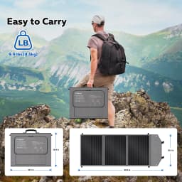 CTOLITY PET 100W Flexible Solar Panel Portable Folding Bag USB Type-C 23% Efficiency Outdoor Energy Storage Supply For Camping