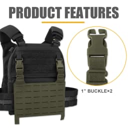 KRYDEX Tactical MOLLE Front Panel Detachable Flap Adapt G Hook Buckle For Hunting Vest Plate Carrier Chest Rig Accessories