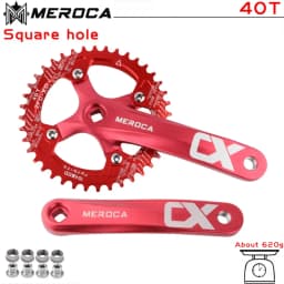 MEROCA Square taper crankset 104bcd Chainring 170mm MTB bicycle Square crank with 104 bcd Round narrow wide chainring