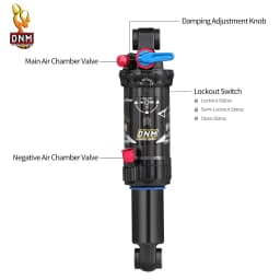 DNM AO39RC Air Shock Absorber 165/190/ 200mm With Damping Adjustment 3-stage Locking Double Chamber MTB Bicycle Shock Absorber
