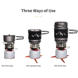 WESTTUNE Camping Cooking Set Stove Pot Pan Cookware System with Heat Exchanger Outdoor Propane Cooking Gear Outdoor Supplies