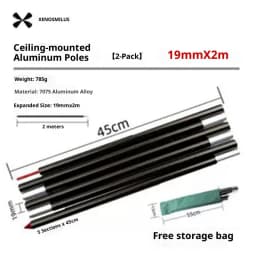 Telescopic Tent Poles Set of 2 Universal Adjustable Aluminium Camping Awning Poles Sun Sail Shelter Rods Tarp Tent Accessories