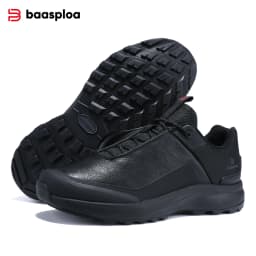 Baasploa Men Hiking Shoes New Comfort Climbing Outdoor Sneakers Trekking Non-Slip Wear Resistant Walking Shoes Male Lace-Up