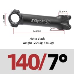 UNO Long Stem Mtb Power 140/150mm Bicycle Fork Stem Extension 7/17 Degree Handlebar Stem Riser Road Power Downstem For Bicycl