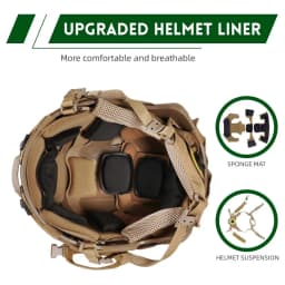 FAST Tactical Protective Helmet Adjustable Tactical Helmet with Battery Pouch & Cover for Airsoft, Cosplay, Military Gear
